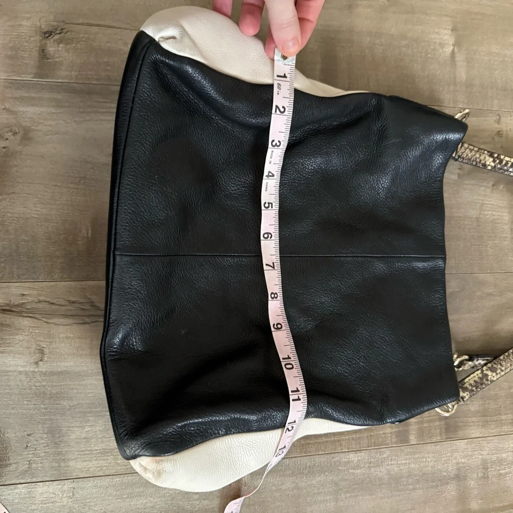 Coach Madison Pheobe Shoulder Bag Purse Pebbled Leather Two Tone Animal Print - Picture 10 of 16